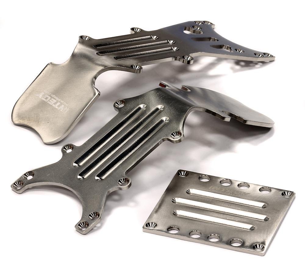 Aluminum Lower Skid Plate Rear & Center For TRAXXAS T-MAXX 2.5 3.3 E-MAXX 4910 