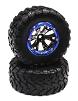 BlackChrome Polymer Wheel+Beadlock+Tire (2) for 1/10 Slash 2WD 4X4 (O.D.=103mm)