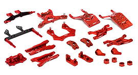 Red Complete Billet Machined Suspension Upgrade Kit for 1/10 Stampede 2WD