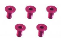 M3 x 6 AL7075 Flat Head Hex Socket - Machine (5 Pcs) Pink