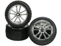 3Racing 5 Spoke Tyre and Rim Set for Lazer ZX-05 (4pcs)- Silver