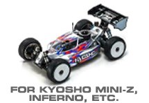 Hop-up Parts for Kyosho Mini-Z, Inferno, 777, 7.5, V-One-R, FW-05R, TF & GP10