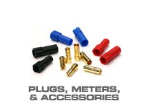 Battery Plugs, Meters & Accessories for RC Cars, Boats, Planes & Helicopters