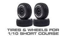Tires, Inserts & Wheels for 1/10 RC Short Course Off-Road