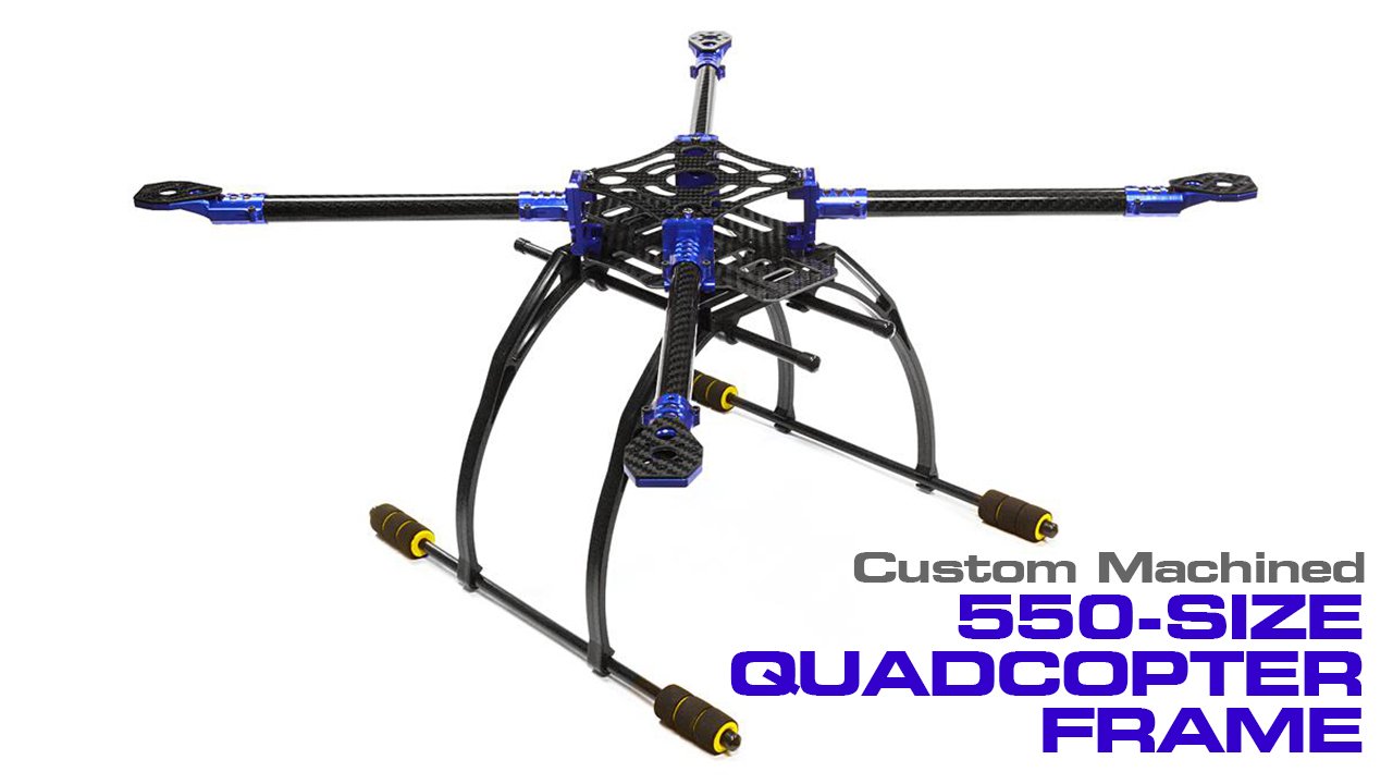 Custom Machined Alloy & Carbon Fiber 550-Size Quadcopter Frame (#C25864)