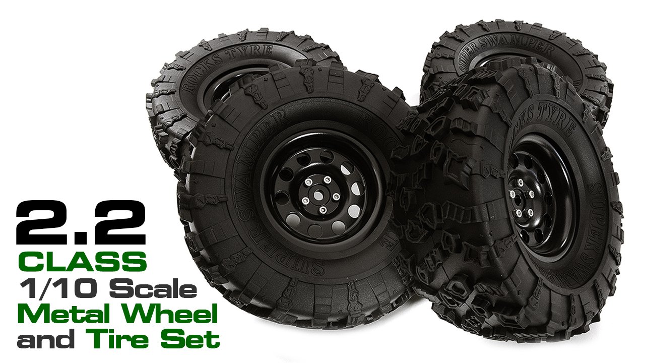 Metal Alloy 2.2 Size Wheel & Tire Set for 1/10 Crawlers (C28949)