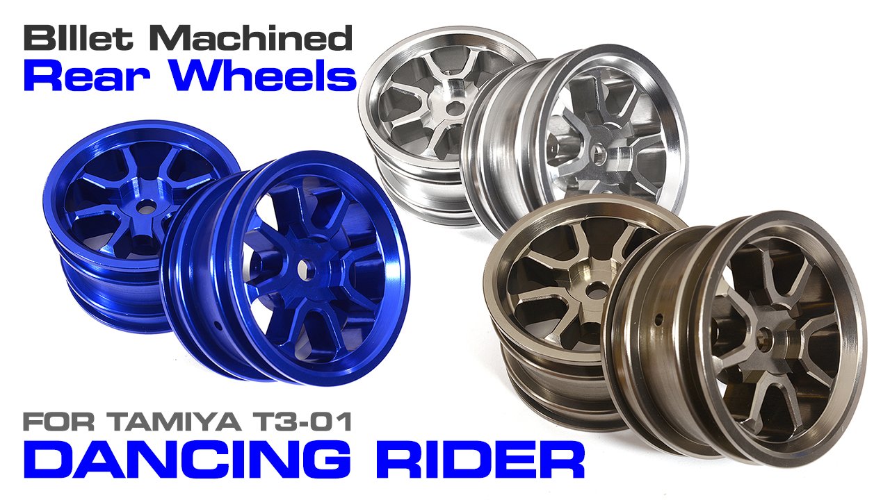 Billet Machined Rear Wheels for Tamiya T3-01 Dancing Rider (#C29365)