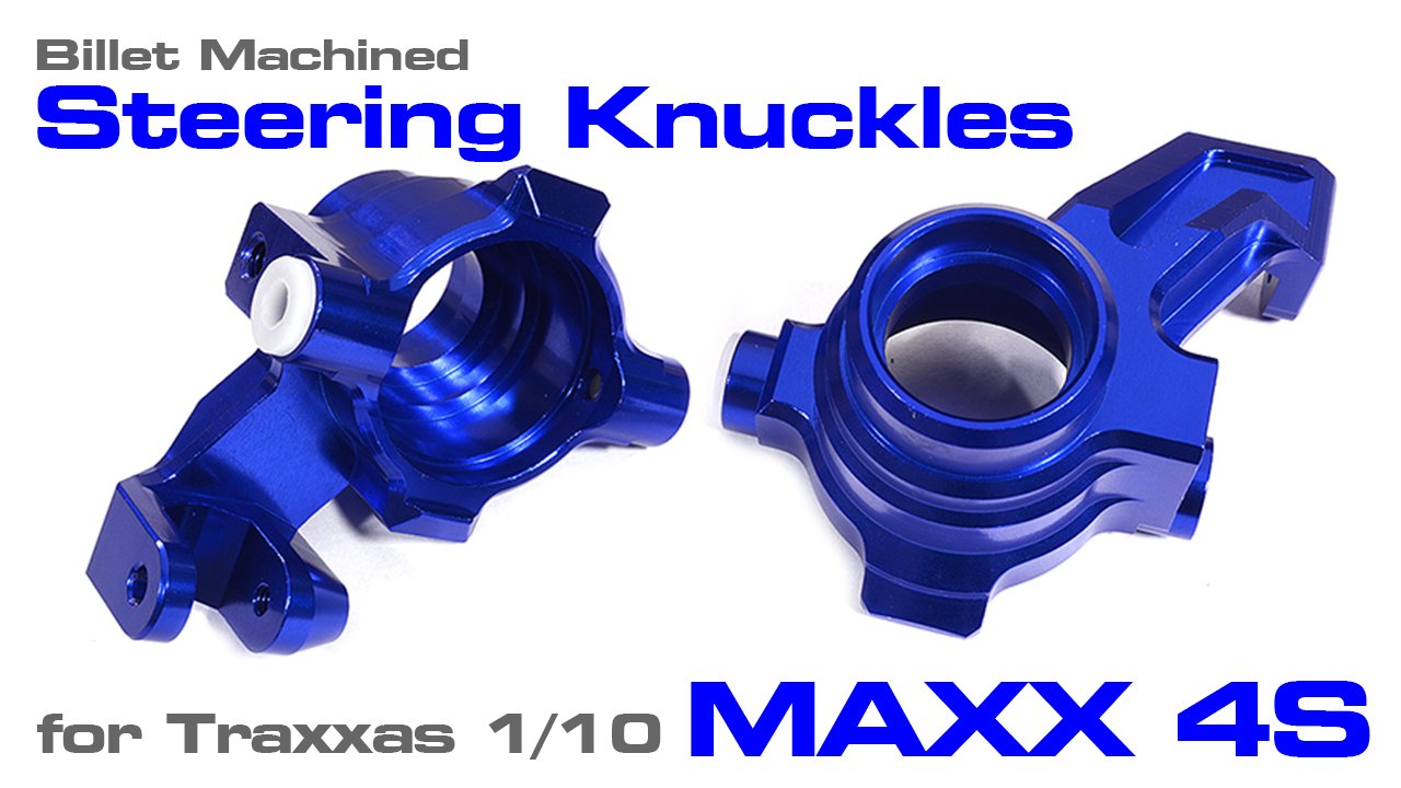 Billet Machined Steering Knuckles for Traxxas 1/10 Maxx Truck 4S (#C29372)