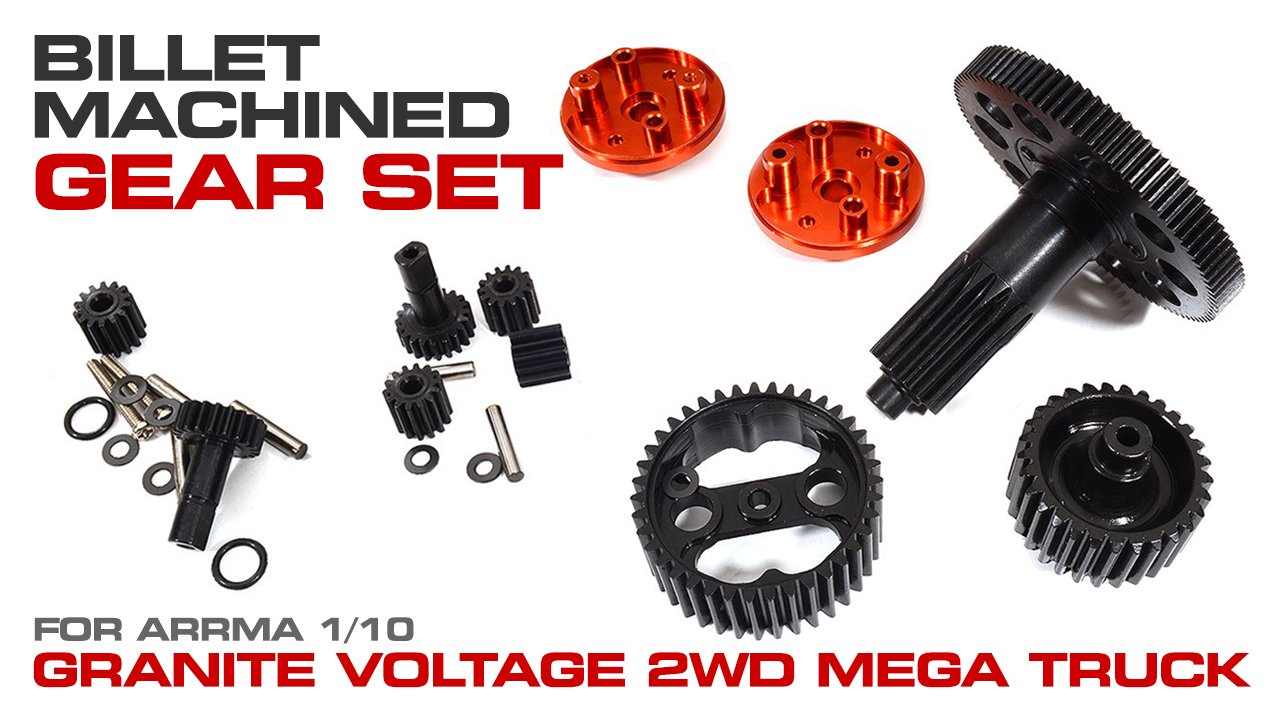 Billet Machined Metal Gear Set for Arrma 1/10 Granite Voltage 2WD (#C29374)