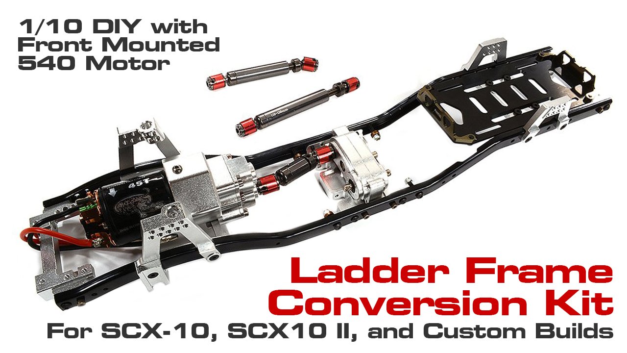 Custom Ladder Frame Conversion Kit w/Motor for SCX-10/SCX10 II/DIY (#C29383)