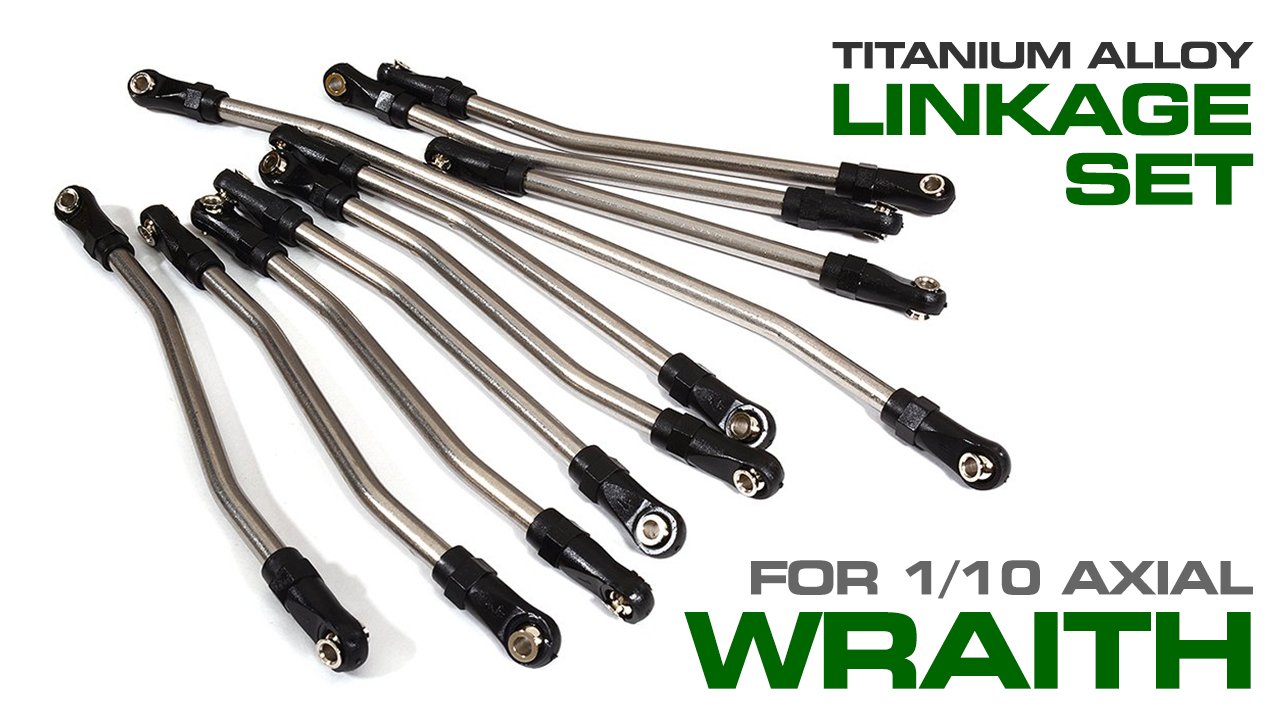 Titanium Alloy 10-Piece Linkage Set for Axial 1/10 Wraith (#C29479)