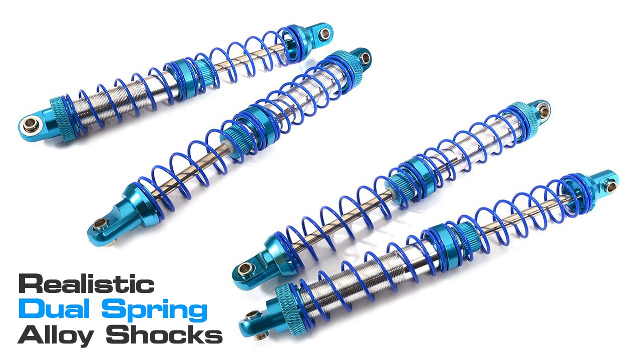 Realistic Dual Spring Shock Set for 1/10 Scale Off-Road R/C (#C2948x)