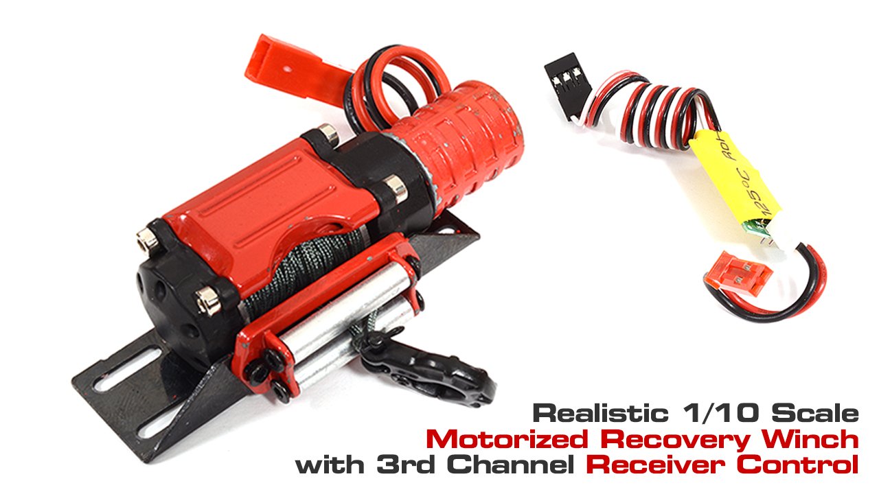 Realistic Winch w/ Receiver 3rd Ch. Controller for 1/10 Scale Trail Crawler (#C2