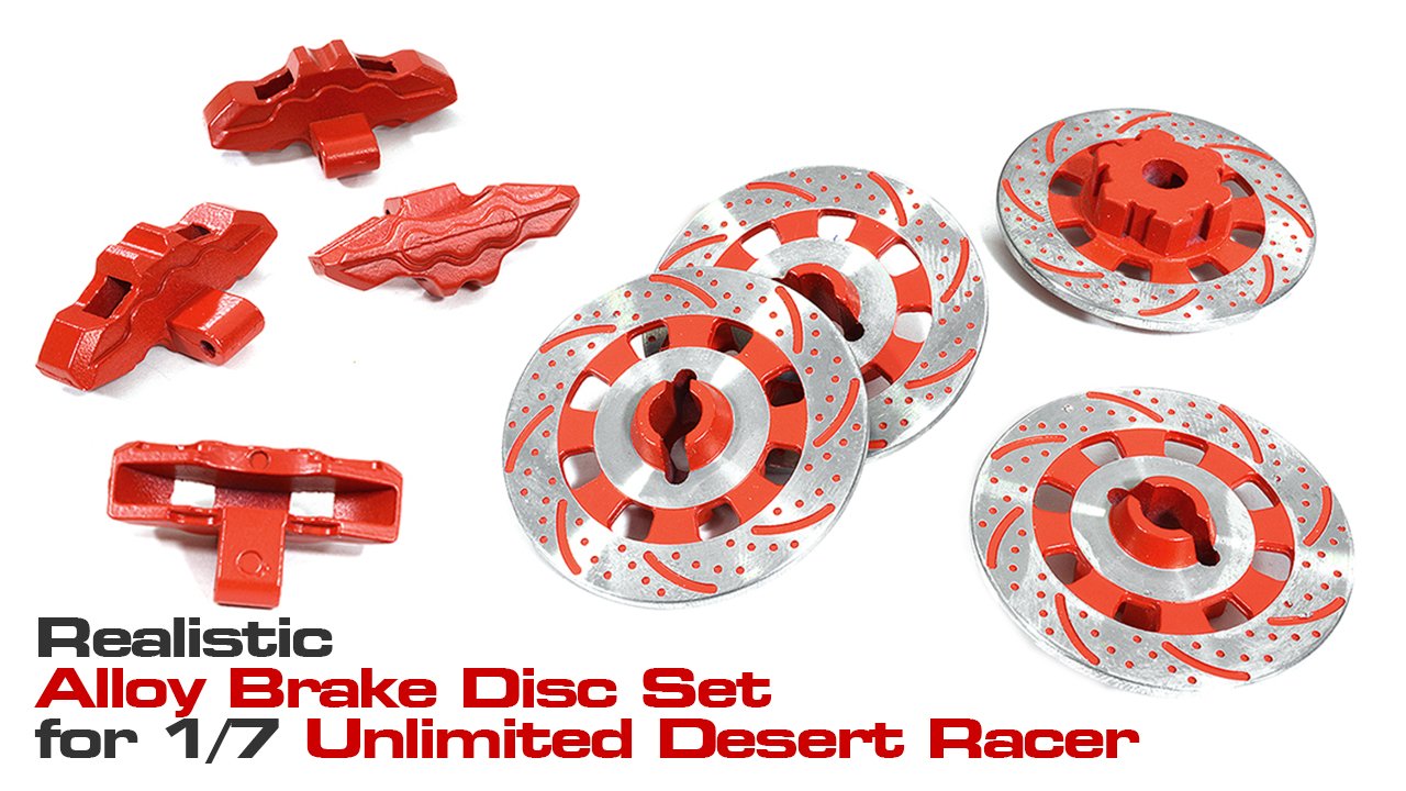 Realistic Scale Alloy Brake Disc Set for Traxxas 1/7 Unlimited Desert Racer (#C2