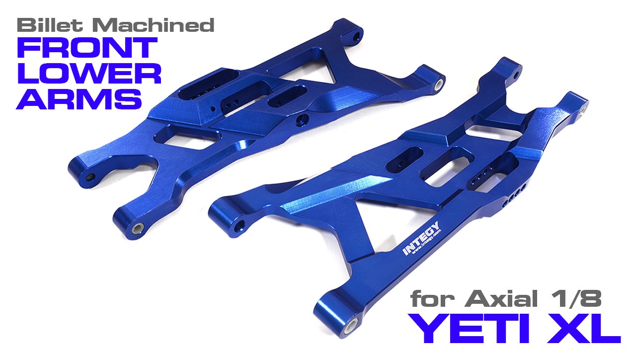 Billet Machined Alloy Front Lower Arms for Axial 1/8 Yeti XL Rock Racer Buggy (#
