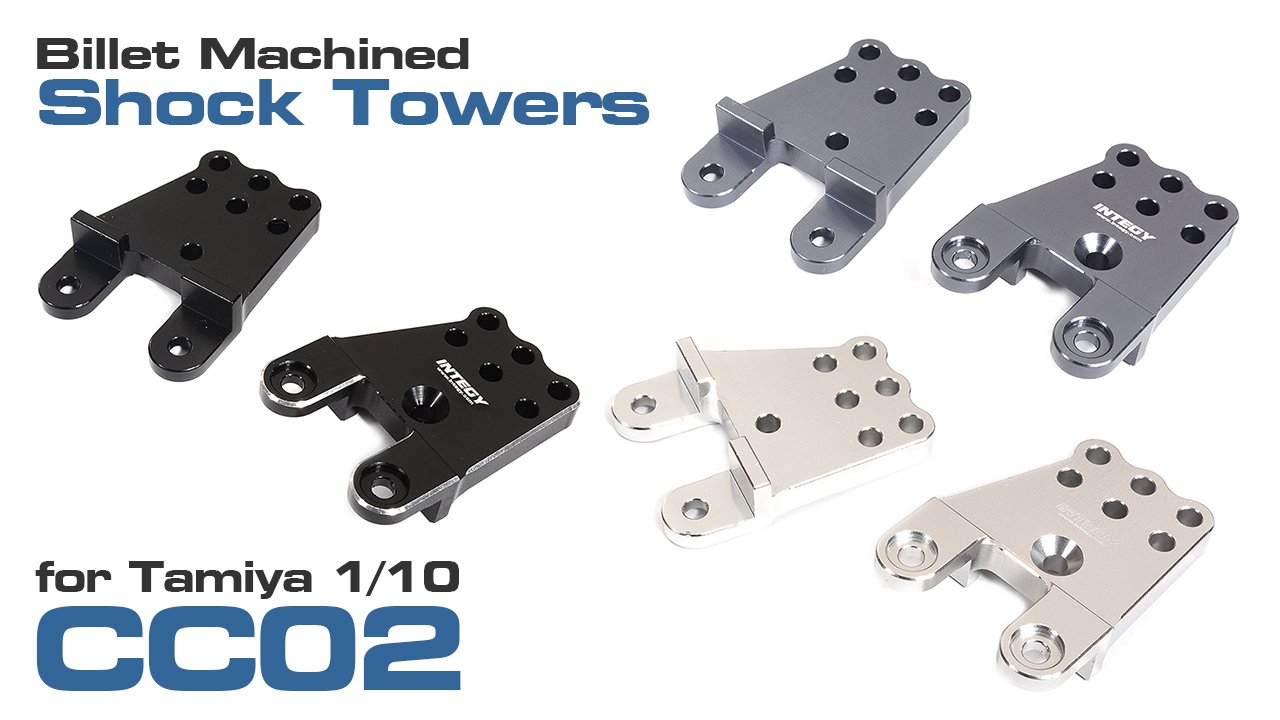 Billet Machined Shock Towers for Tamiya 1/10 CC02 (#C30053)