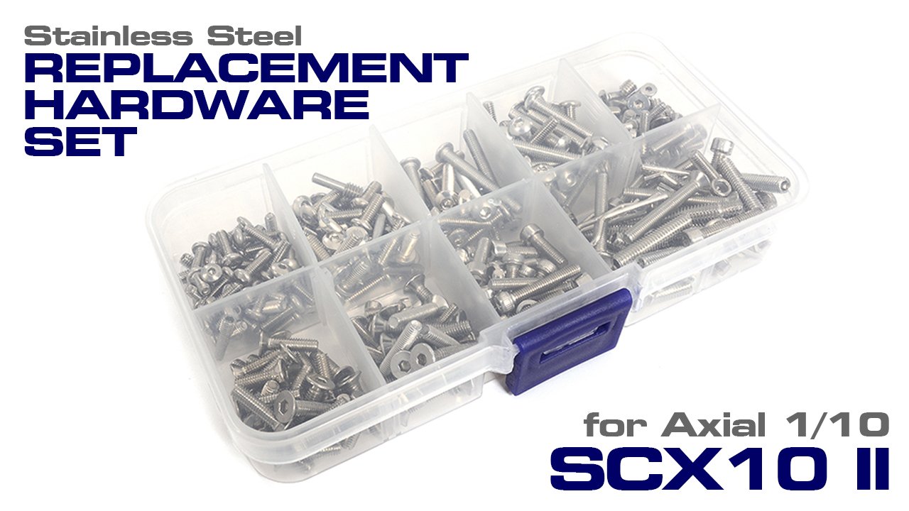 Replacement Stainless Steel Screw & Hardware Set for Axial 1/10 SCX10 II (#C3006