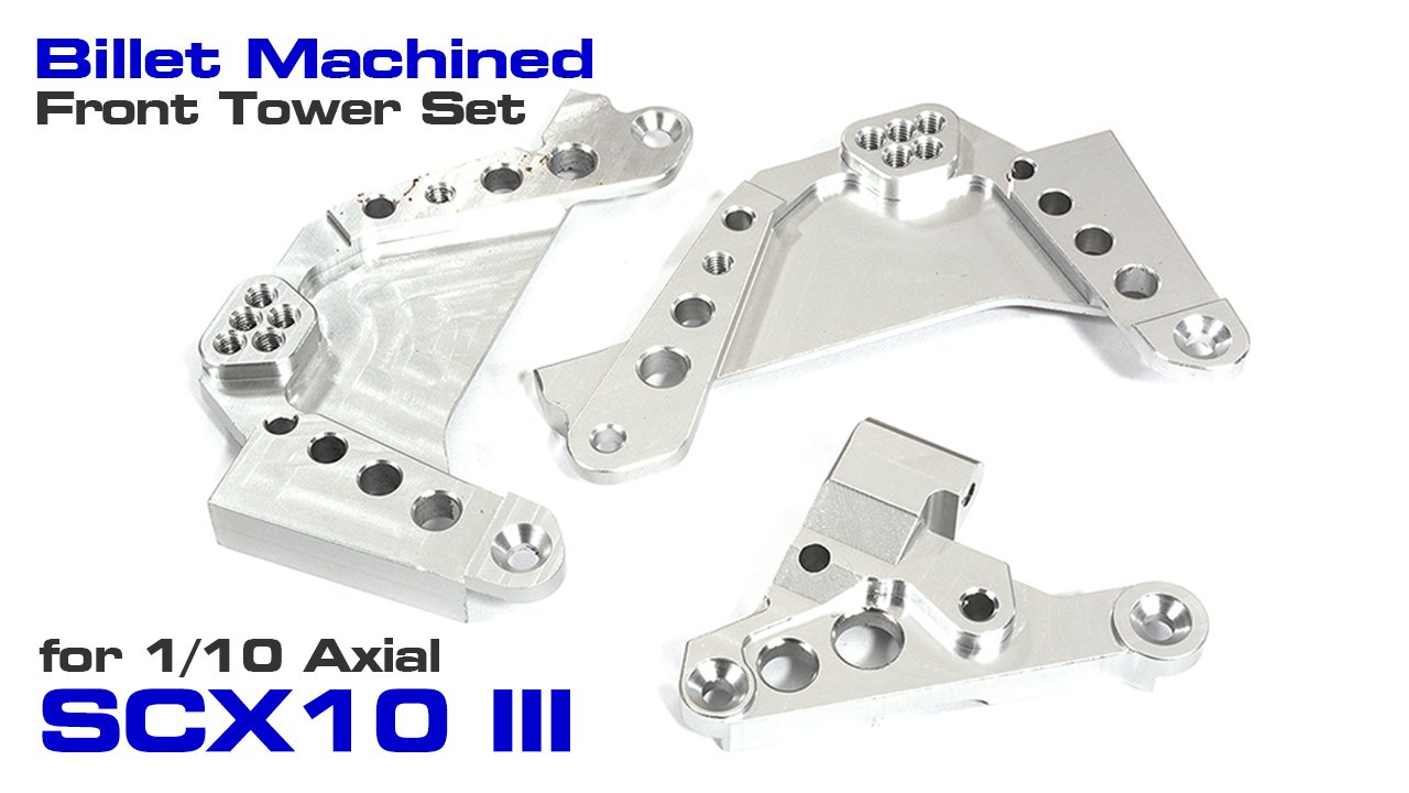 Billet Machined Front Shock Tower Set for Axial 1/10 SCX10 III (#C30105)
