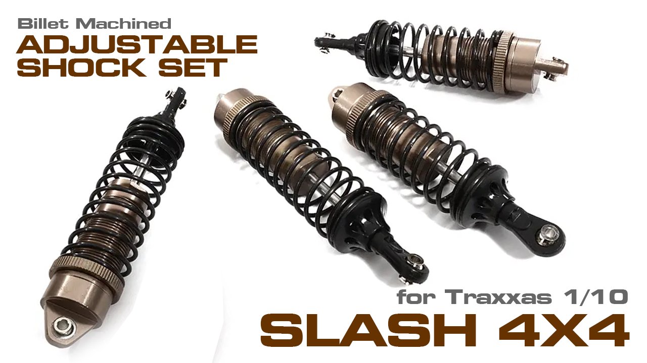 Billet Machined Alloy Shock Set for Traxxas 1/10 Slash 4X4 (#C30117)