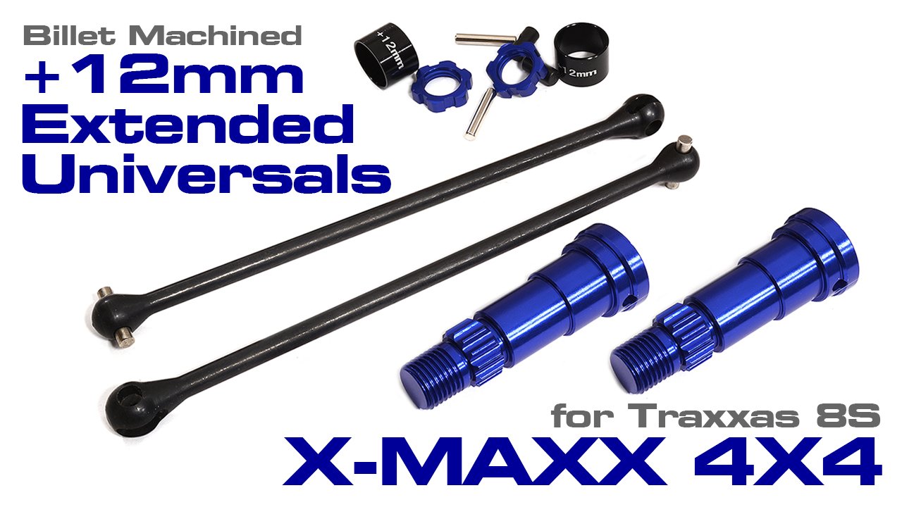 Universal Drive Shafts +12mm for Traxxas 8S X-Maxx 4X4 (#C30194)