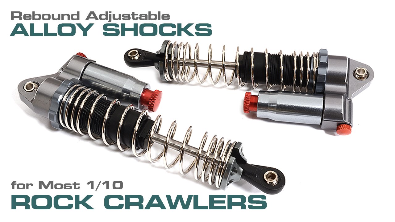 Alloy Piggyback Shocks w/Rebound Adjust for 1/10 Crawler (#C30201)