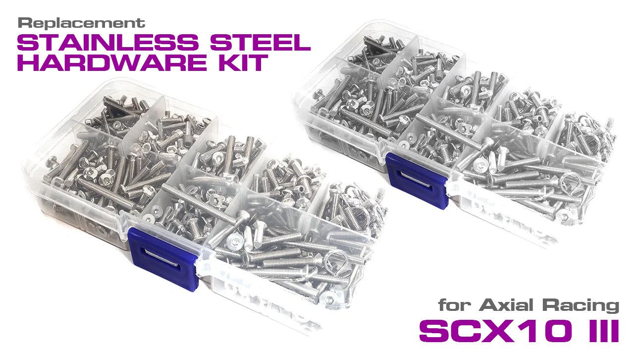 Replacement Stainless Steel Screw & Hardware Set for Axial 1/10 SCX10 III (#C302