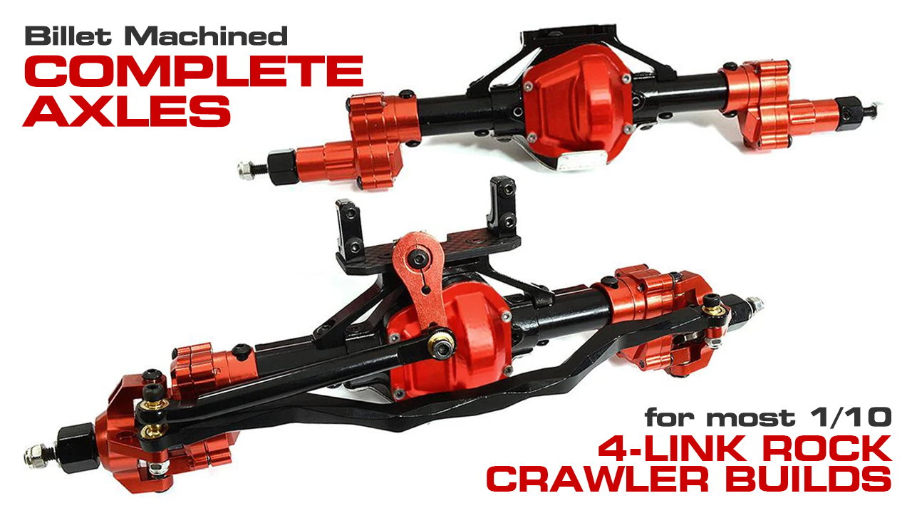 Billet Machined Complete Axle Set for Most 1/10 4-Link Crawlers (#C30320)