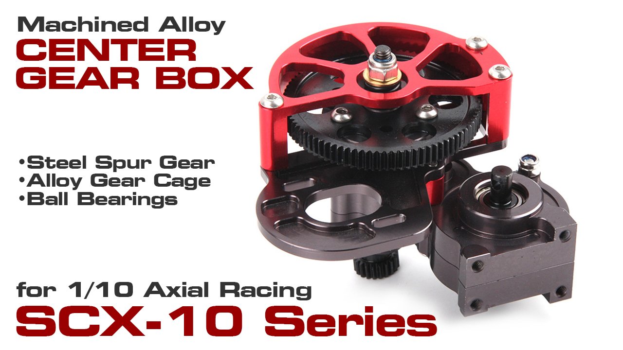 Alloy Machined Main Gearbox w/Metal Gears for Axial 1/10 SCX-10 (#C30353)