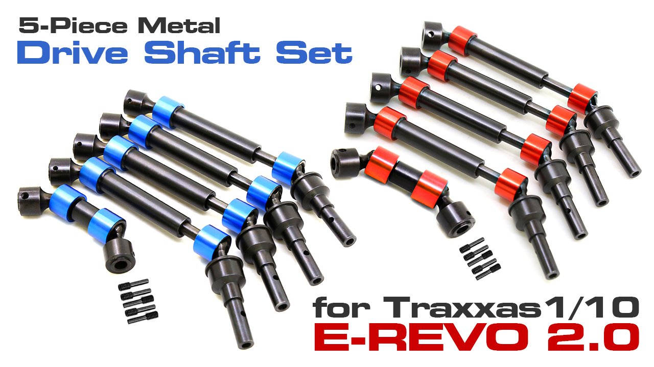 5-Piece Metal Drive Shaft Set for Traxxas 1/10 E-Revo 2.0 (#C30573)