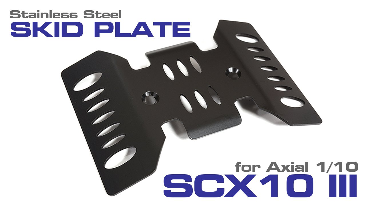 Realistic Stainless Steel Center Skid Plate for Axial SCX10 III (#C30608)
