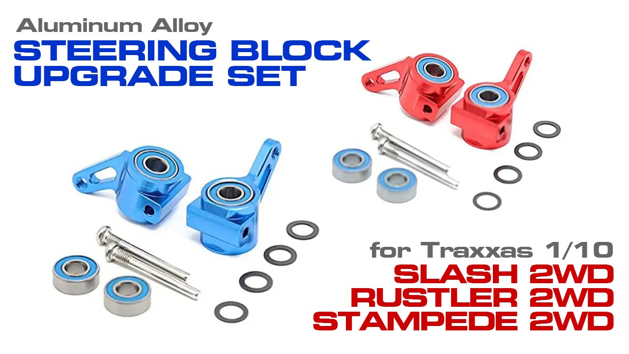 Alloy Steering Block Set for 1/10 Rustler 2WD, Stampede 2WD & Slash 2WD (#C30909