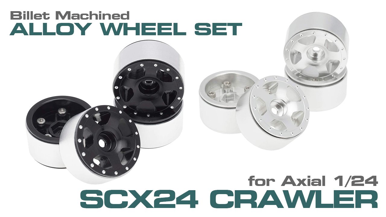 Billet Machined Alloy Wheel Set for Axial 1/24 SCX24 (#C31207)