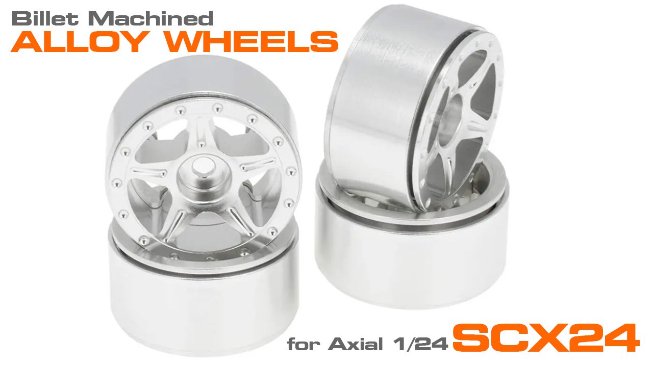 Billet Machined Alloy Wheel Set for Axial 1/24 SCX24 (#C31208)
