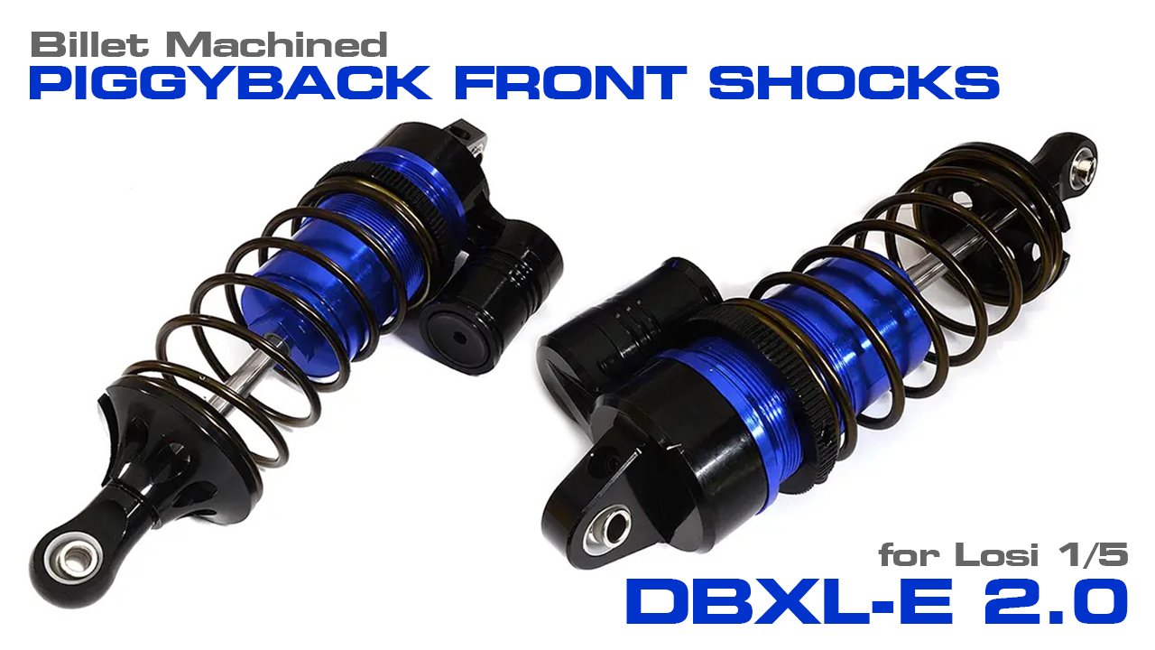 Billet Machined Piggyback Front Shocks for Losi 1/5 DBXL-E 2.0 (#C31328)