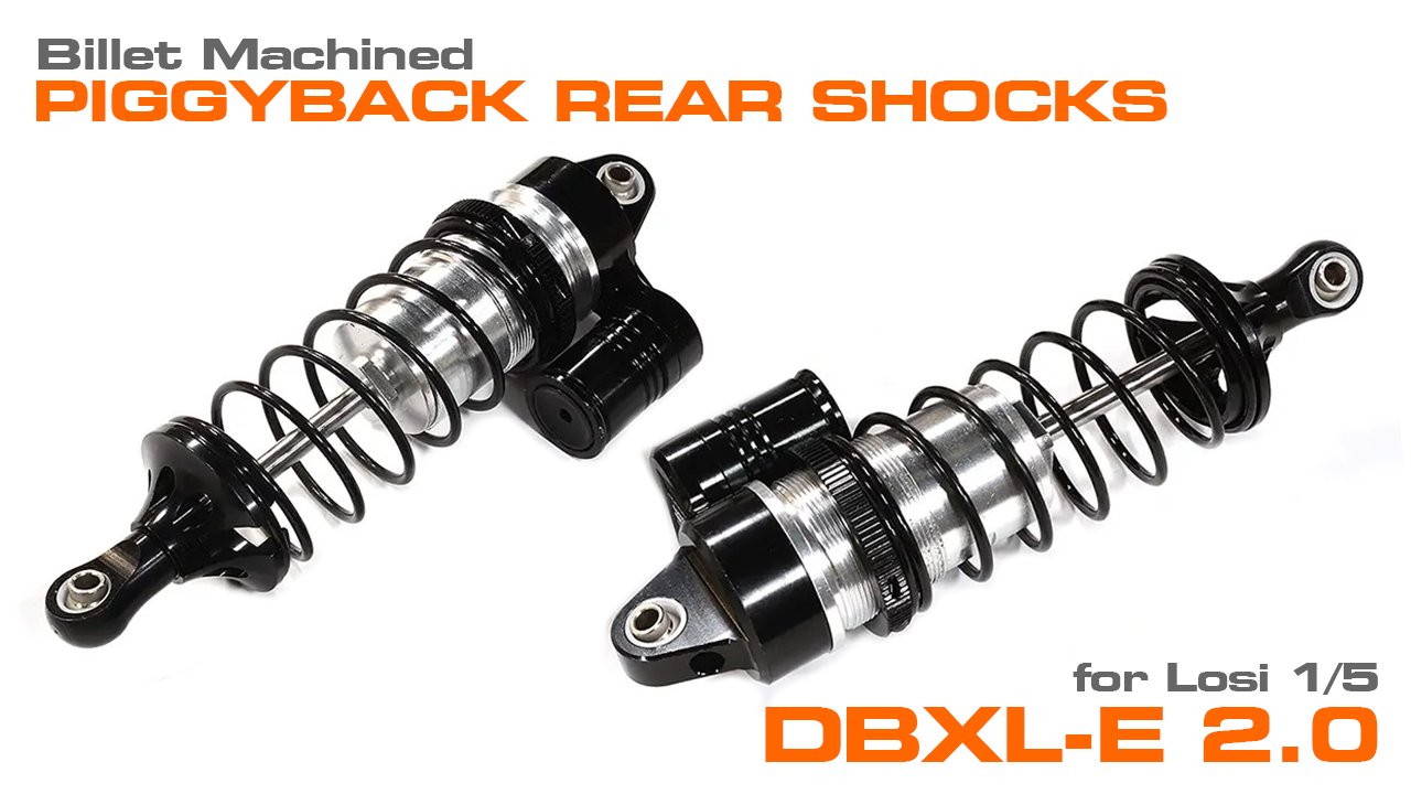 Billet Machined Piggyback Rear Shocks for Losi 1/5 DBXL-E 2.0 (#C31329)