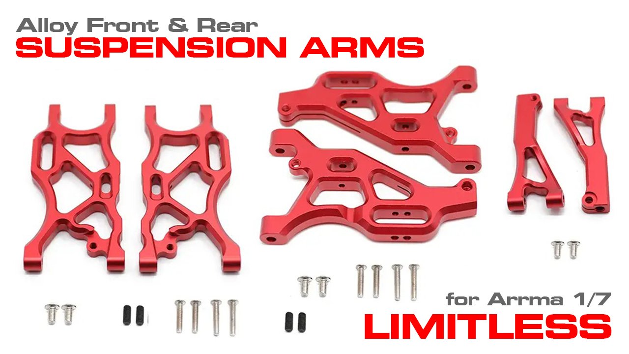 Alloy Front & Rear 6-pc. Arm Set for Arrma 1/8 Typhon, 1/7 Limitless & Infractio