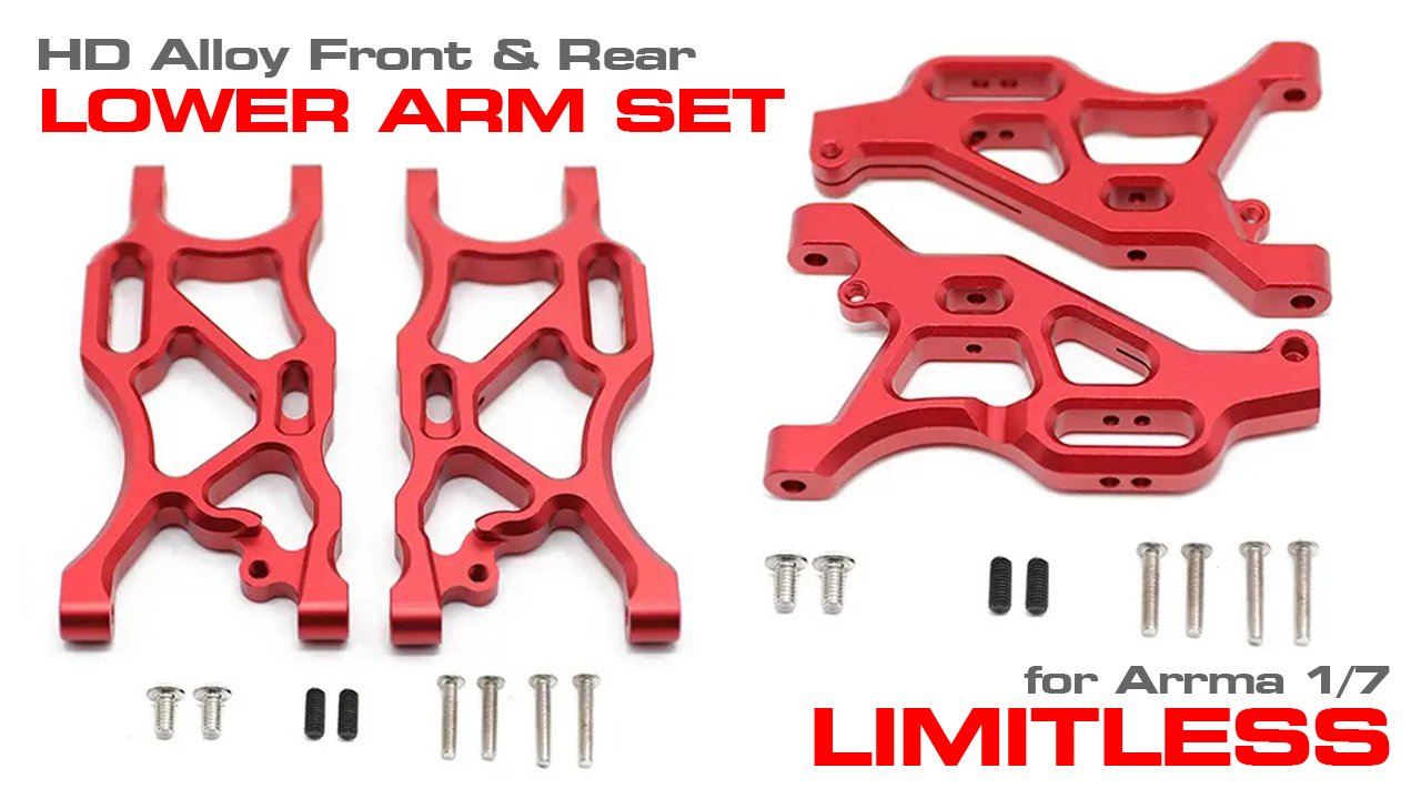 Alloy Front & Rear Lower Arm Set for Arrma 1/8 Typhon 1/7 Limitless & Infraction
