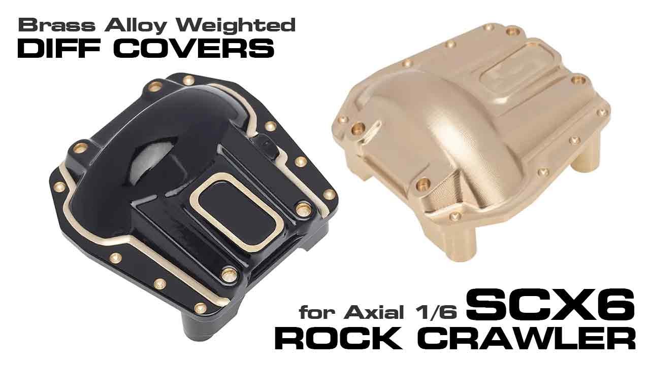 Brass Alloy Weighted Differential Covers for Axial SCX6 (#C31512, C31570)