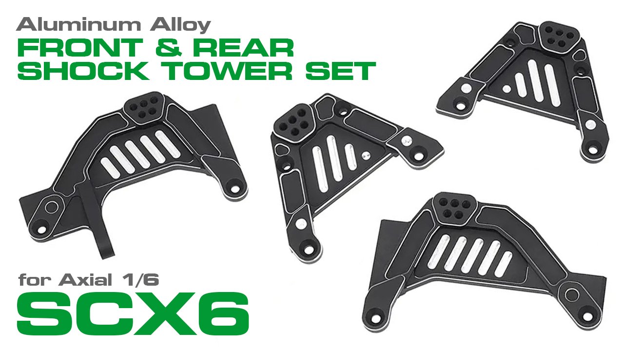 Alloy Front & Rear Shock Towers for Axial SCX6 Crawler (#C31572)