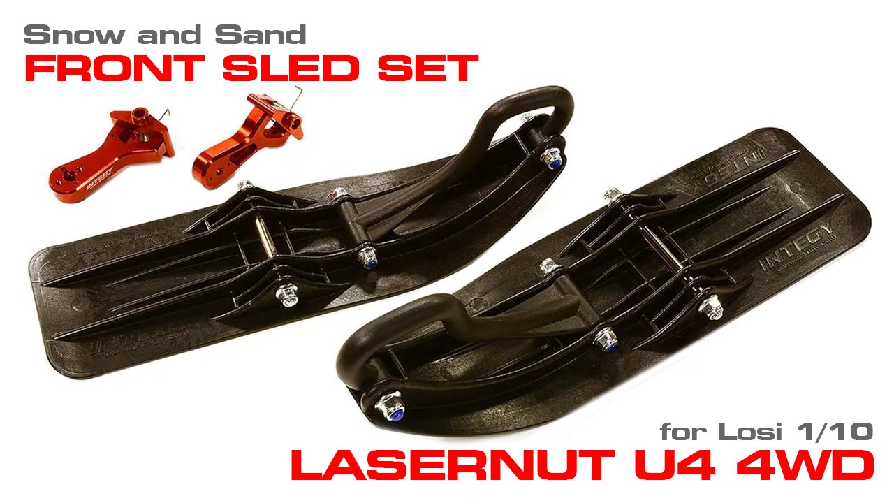 Front Sled Ski Attachment Set for Losi 1/10 Lasernut U4 4WD RTR (for RWD) (#C316
