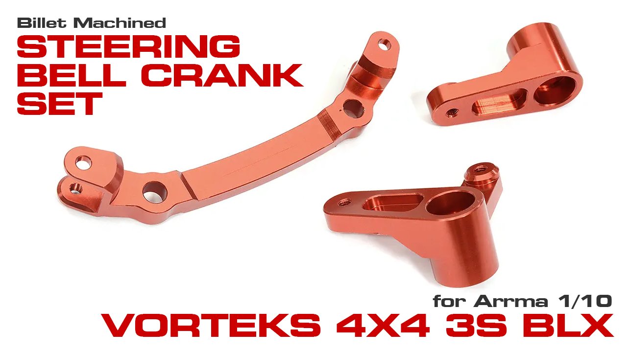 Billet Machined Steering Bell Crank Set for Arrma 1/10 Vorteks 4X4 3S BLX (#C316