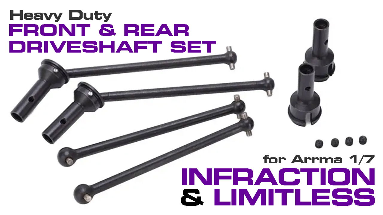 Front & Rear Driveshaft Set for 1/8 Typhon, 1/7 Infraction & Limitless (#C31791)