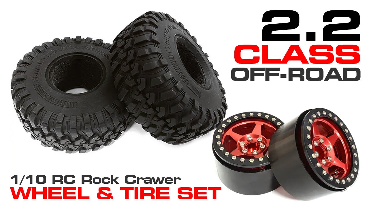 2.2 Size Alloy 5-Spoke Wheels and Tires for 1/10 Scale Crawler (#C31801)