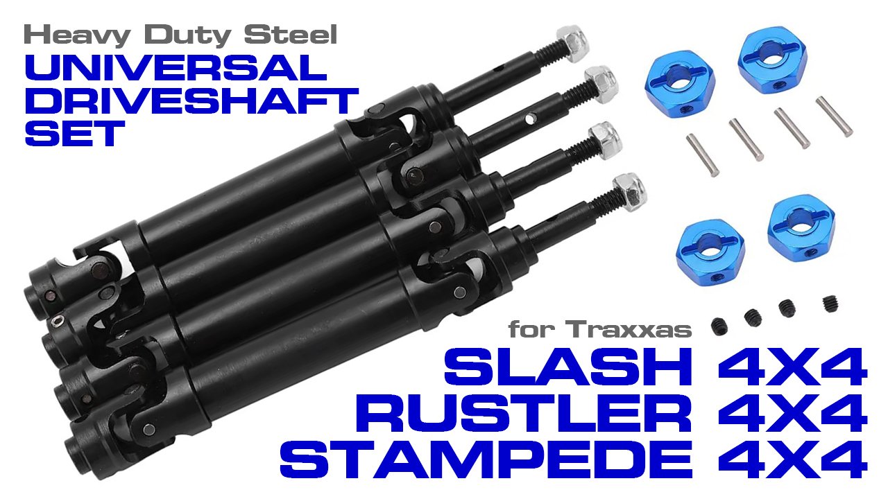 HD Steel Universal Driveshaft Set for 1/10 Slash, Stampede & Rustler 4X4 (#C3191
