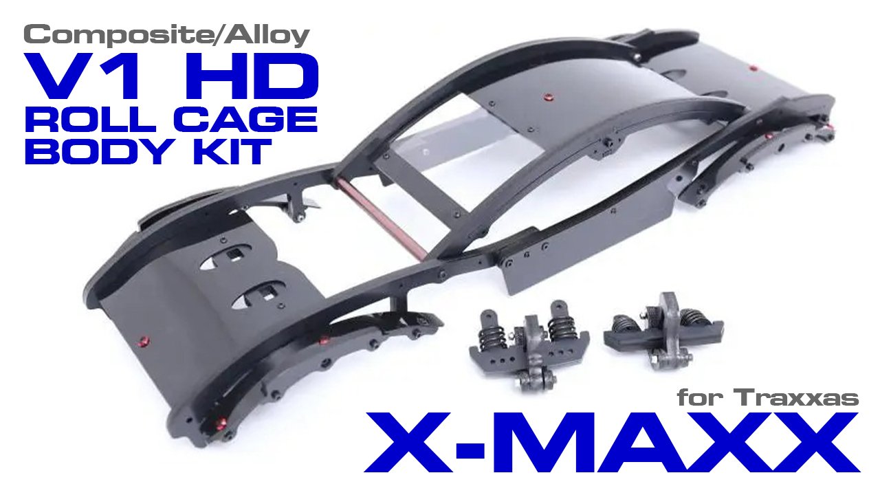 V1 HD Composite & Alloy Roll Cage Body Kit for X-Maxx 4X4 (#C31926BLACK)
