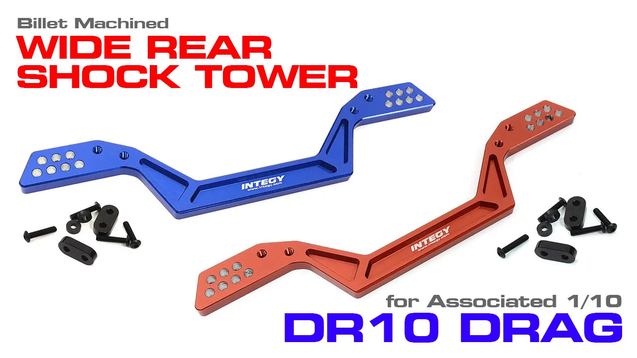 Billet Machined Wide Rear Shock Tower Add-On for Team Associated DR10 Drag (#C31