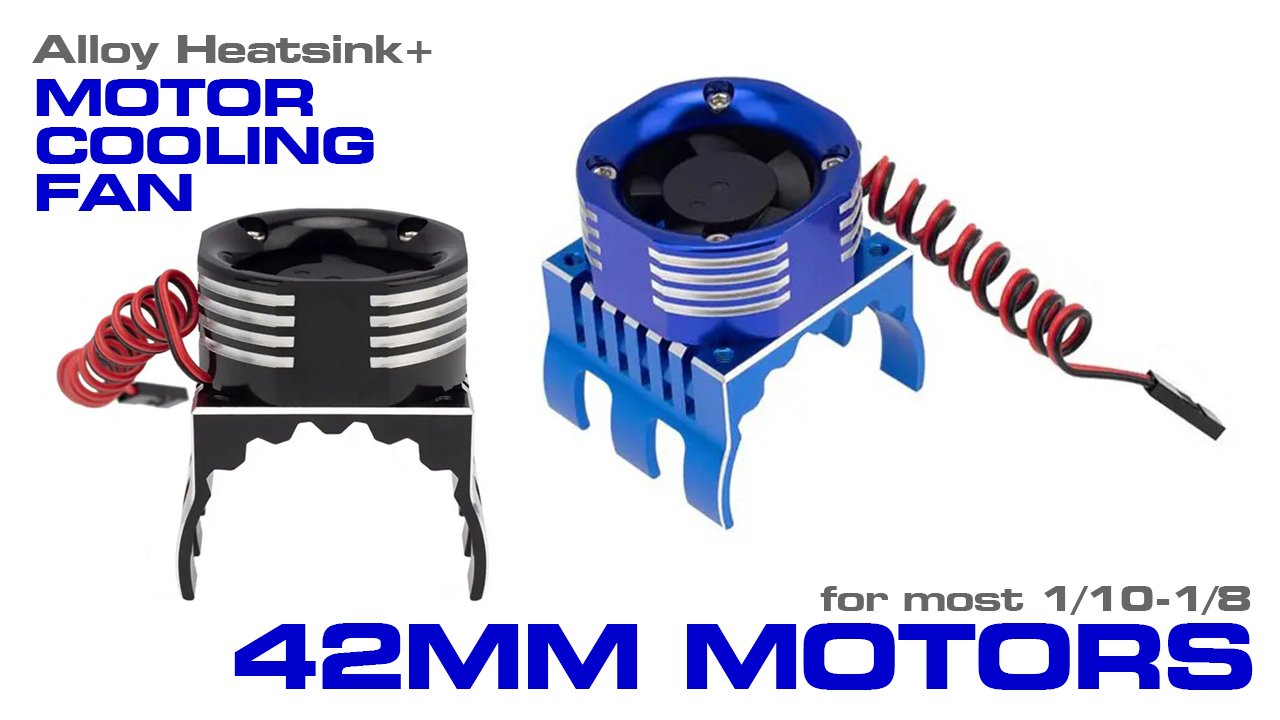 42mm Motor Heatsink + Fan for most 1/10 & 1/8 (#C32107)