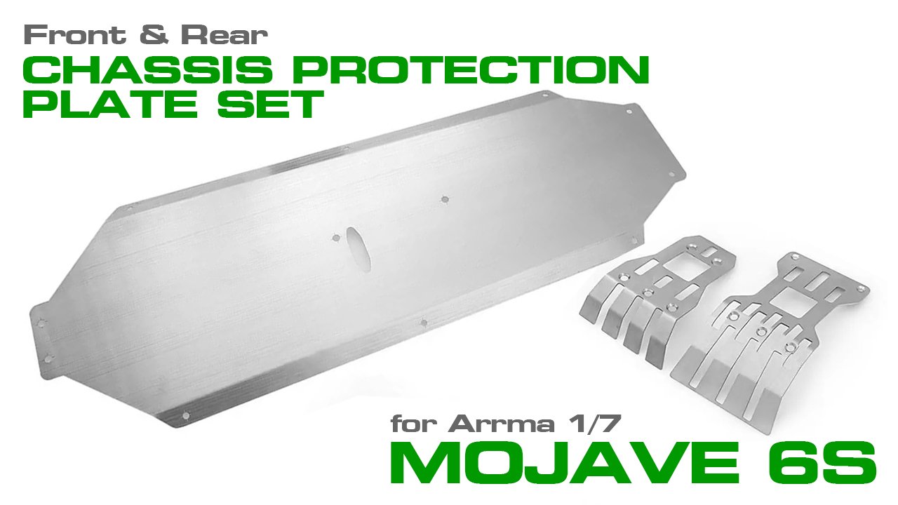Front & Rear Chassis Protection Plate Set for Arrma 1/7 Mojave 6S Desert Truck (