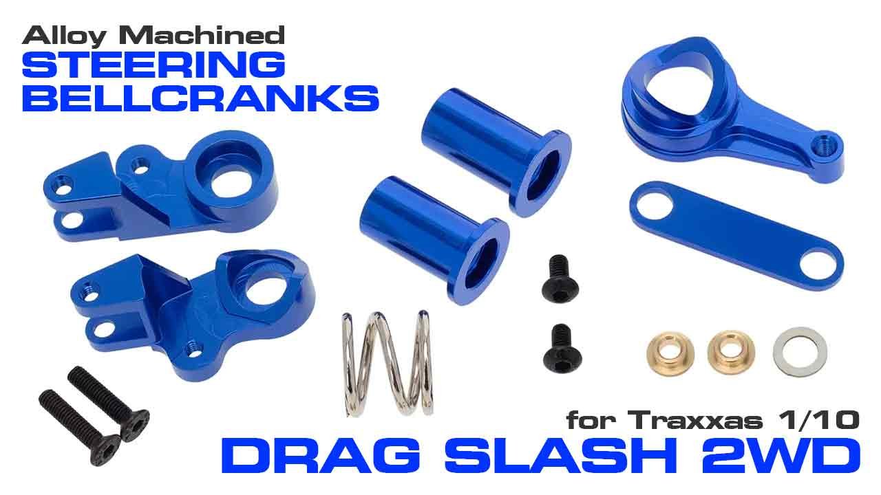 Alloy Machined Steering Bell Crank Set for Traxxas 1/10 Drag Slash 2WD (#C32277)