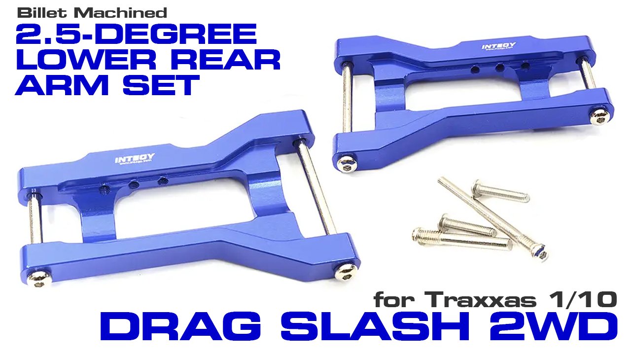 Billet Machined 2.5-degree Rear Lower Arms for Traxxas 1/10 Drag Slash 2WD (#C32